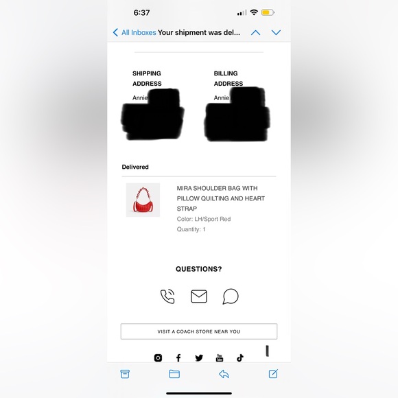 NEW Coach Short Heart Leather Link Strap (Sport Red) from Mira Bag *STRAP ONLY* - Picture 8 of 8